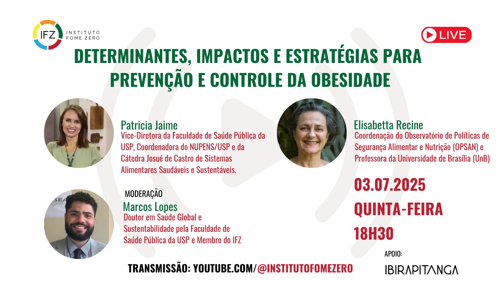 20250703 LIVE THUMB Determinantes, impactos e estratégias para prevenção e controle da obesidade