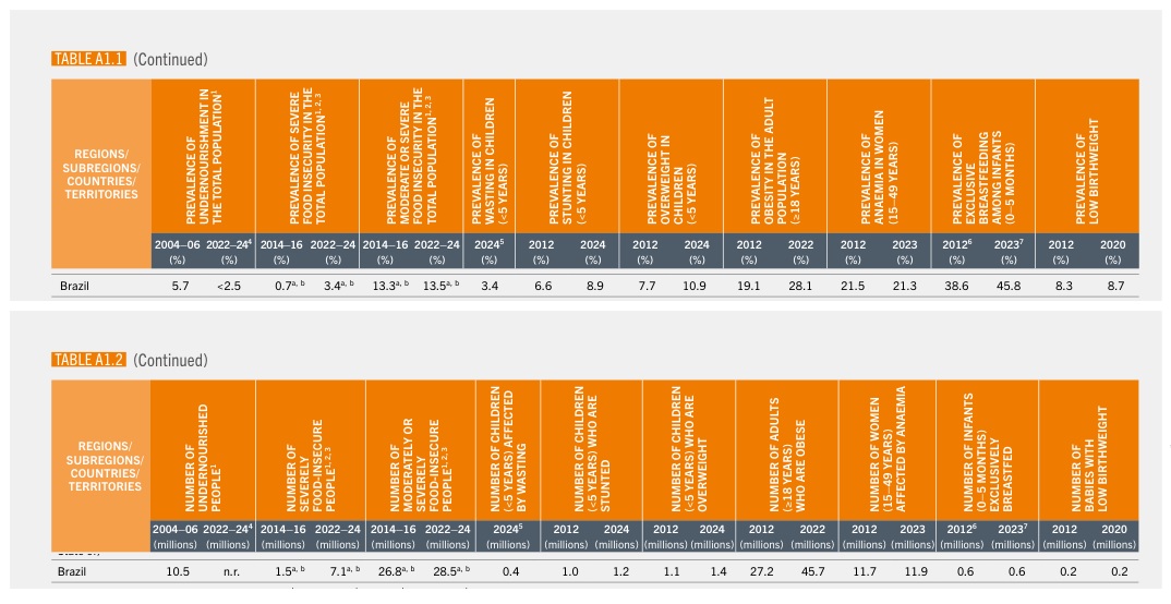 Leia mais sobre o artigo Brasil alcança índice que o retira oficialmente do Mapa da Fome, segundo relatório SOFI 2025