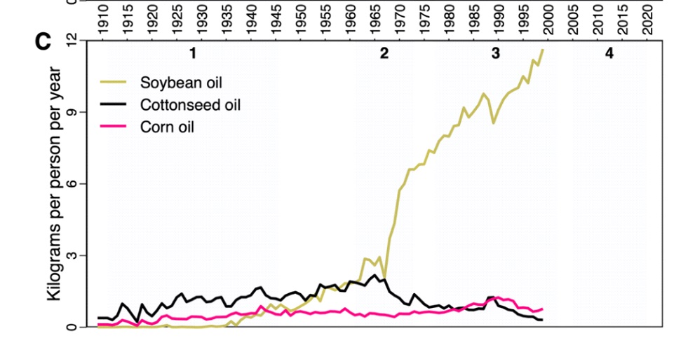 Figura 2 – Disponibilidade anual de óleos vegetais por pessoa, em quilogramas, extraída do relatório