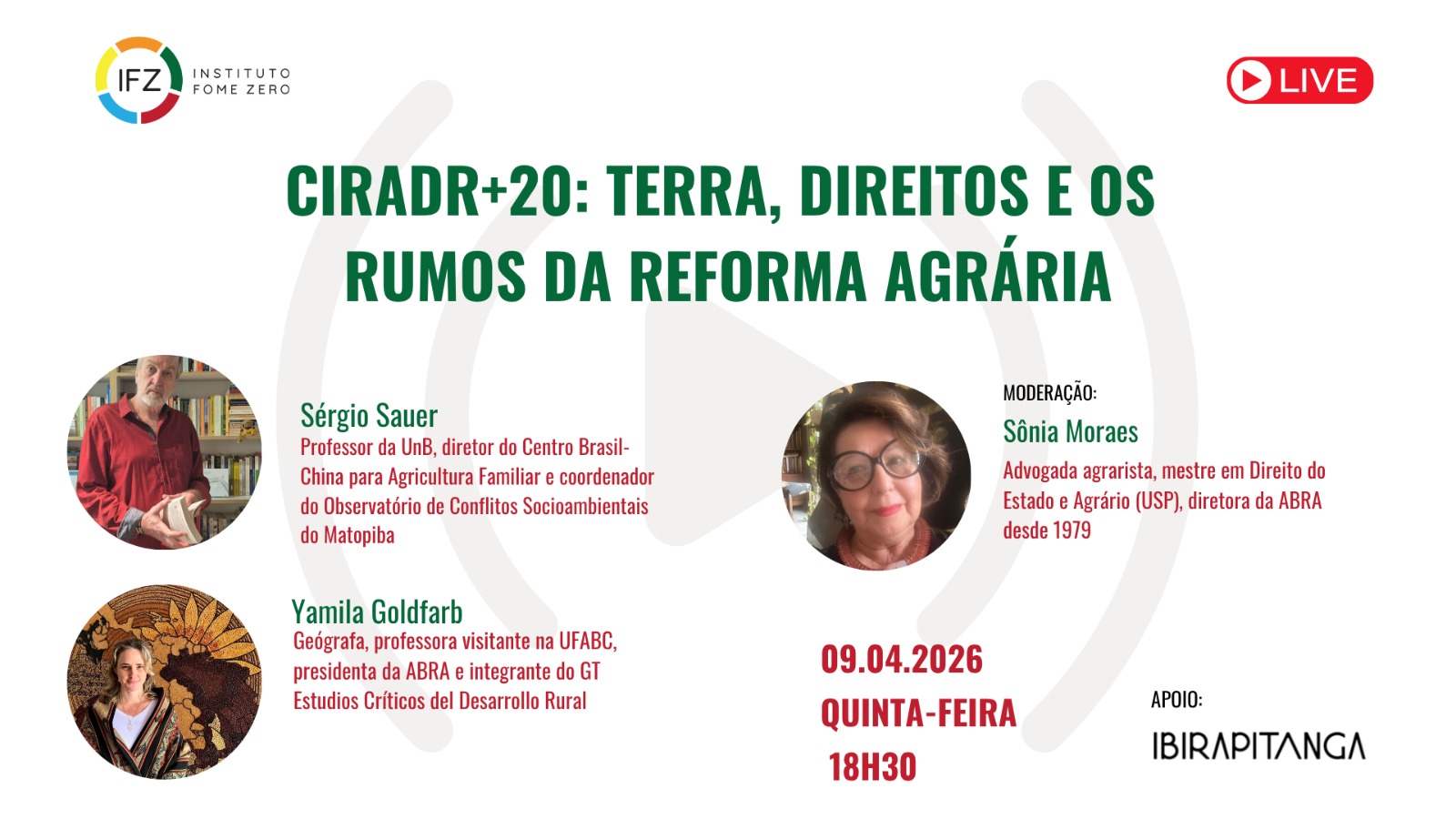 20260409 CIRADR+20 Terra, Direitos e os Rumos da Reforma Agrária THUMB